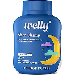 Welly Remedies | OTC Sleep Champ | Nighttime Sleep-Aid | Diphenhydramine HCl | Medicine with Proven Active Ingredients