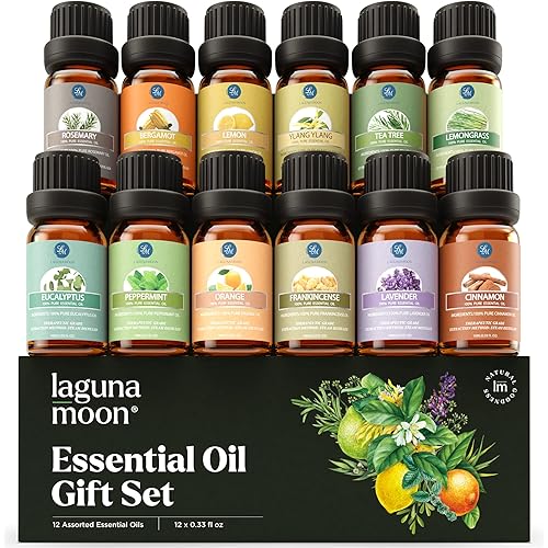 Essential Oil 20 10pc Gift Sets 12-Pack w Gift Box | Organic Essential Oils