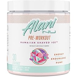 Alani Nu Pre-Workout Supplement Powder for Energy, Endurance, and Pump, Hawaiian Shaved Ice, 30 Servings Packaging May Vary