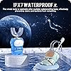 Ultrasonic Kid's U-Shaped Electric Toothbrush, IPX7 Waterproof, Five Cleaning Modes, 60S Smart Reminder Cartoon Astronaut, Green Ages 2-6