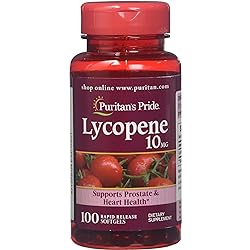 Lycopene, Supplement for Prostate and Heart Health Support 10 Mg Softgels, 100 Count by Puritan's Pride