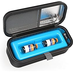 SHBC Medical Cooler Insulin Vial Carrying Travel Case Protector for Diabetic with One Ice Pack Black
