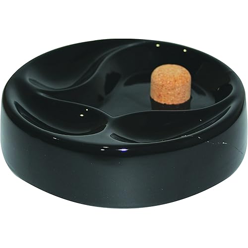 Sigara Ceramic Tobacco Pipe Ashtray with Cork Knocker and 3 Pipe Stand Large