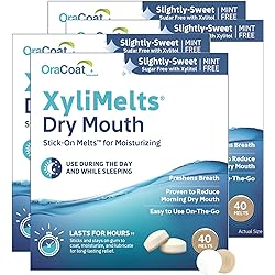 Oracoat Xylimelts Oral adhering Discs, Slightly Sweet Pack of 4, 40 Count
