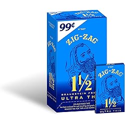 Zig-Zag Rolling Papers 1 12 Size Blue Ultra Thin Pre Priced $.99 24 Booklets Retailer Box