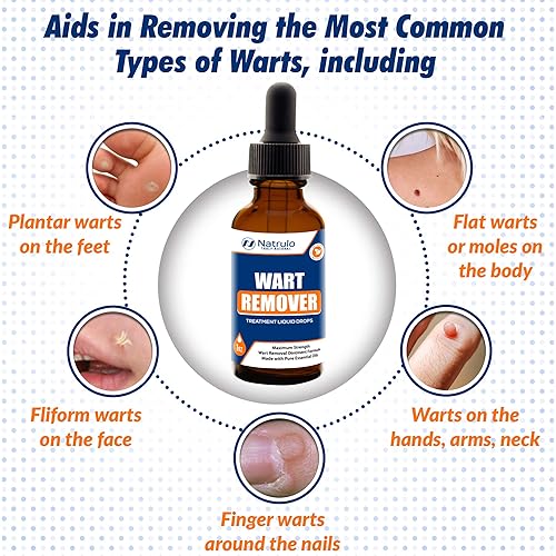 Natural Wart Remover Treatment Liquid Drops – Fast, Safe for Kids, Maximum Strength Wart Removal Ointment with Pure Essential Oils – No Pain, No Scarring, Easy to Use on Face, Neck, Body, Hands, Feet