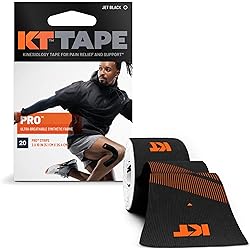 KT Tape, Pro Synthetic Kinesiology Athletic Tape, 20 Count, 10” Precut Strips