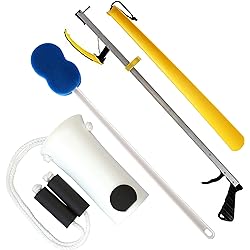 RMS Hip Knee Replacement Kit - Ideal for Recovering from Hip Replacement, Knee or Back Surgery, Mobility Tool for Moving and Dressing 32 Inch Reacher