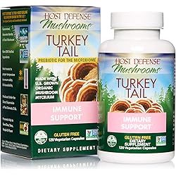 Host Defense, Turkey Tail Capsules, Natural Immune System and Digestive Support, Mushroom Supplement, Unflavored, 120