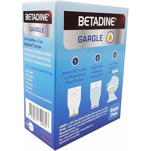 2 Packs of Betadine Gargle, Prevention of Oral Wound infections, Bad Breath, Pharyngitis, Tonsillitis, Gingivitis. Sugar Free. 30 ml. Pack