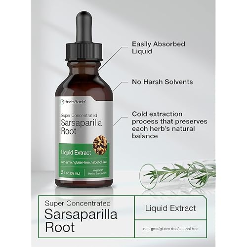 Sarsaparilla Root Liquid Extract | 2 fl oz | Alcohol Free | Vegetarian, Non-GMO & Gluten Free | by Horbaach