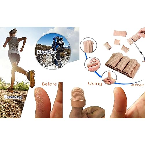 ERGOfoot 6 Pack Toe Caps Close Finger Toe Sleeve Tubes Toe Protectors Gel Rubbing Tube to Prevent Bunions, Hammertoes, Callus, Corn, BlistersDiameter 2.5cm