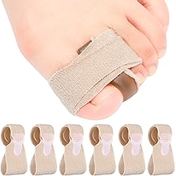 6 Pcs Toe Wraps Bunion Corrector Toe Splint for Broken Toe Gel Bunion Wrap Buddy Tape Toe Splint Big Toe Separators Toe Bandages Brace for Men Women Overlapping Toe Hammer Toe Crooked Toes Bent Toe