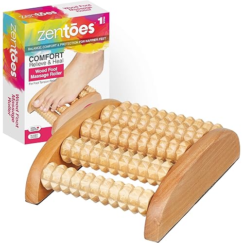 ZenToes Wooden Foot Massage Roller - Reduce Plantar Fasciitis and Neuropathy Foot Pain 1-Pack