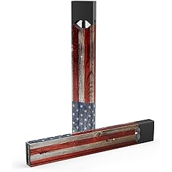 Design Skinz Design Skinz Wooden Grungy American Flag Skin-kit Compatible with The JUUL Vape Device and Cap