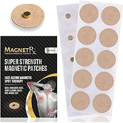 MagnetRX® Magnetic Acupressure Patches - Ultra Strength Healing Magnets for Body & Pain Relief - 3,500 Gauss Acupressure Magnetic Plaster 20 Pack