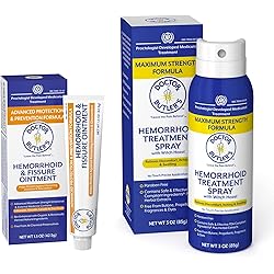 Doctor Butler's Hemorrhoid Treatment Bundle - Includes Advanced Hemorrhoid & Fissure Ointment with Lidocaine for Fast Acting Pain Relief and Hemorrhoid Spray with Witch Hazel for Itch Relief