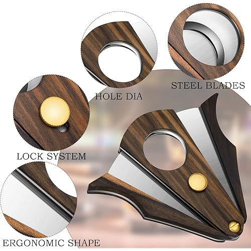 Stainless Steel Wood Cutter Mini Cutter with Lock System Double Cut Blade Wood Handle for Men Gift Travel Tool Accessories, Easy to Grip