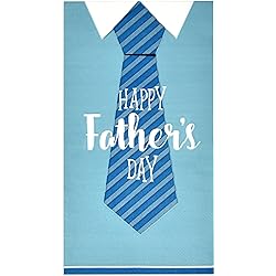 100 Count Father's Day Guest Napkins 3 Ply Disposable Paper Pack Happy Fathers Day Party Dinner Guests Hand Towel Napkin Best Dad Ever Shirt Necktie Design for Tableware Supplies Decorative Towels