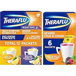 Theraflu Multi-Symptom Severe Cold and Severe Cold Cough Combo 12 ct Powder Plus Severe Cold Cough Daytime 6 ct Powder