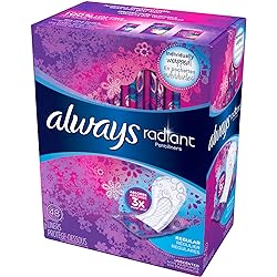 Always Radiant Pantiliners, Regular, Unscented, 96 Liners Pack of 2