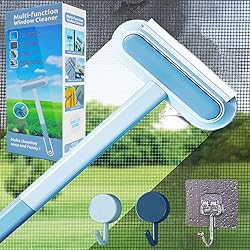 4 in 1 Window Screen Cleaner Brush with Handle, Magic Window Cleaning Brush, Also Suitable for Window Washer Squeegee Kit, Window Cleaner Squeegee, Window Track Or Seal Cleaning Tools