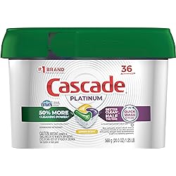 Cascade Platinum ActionPacs, Dishwasher Detergent, Lemon Scent, 36 Count