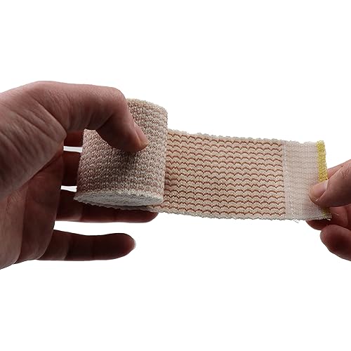 2 Inch Cotton Elastic Bandage with Hook and Loop Closure on Both Ends | 2 inches Wide x 13 to 15 feet When Stretched 4 Pack