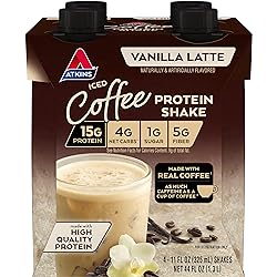 Atkins Atkins Iced Coffee Vanilla Latte Protein Shake. 4 Shakes