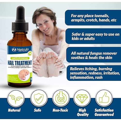 Natural Anti Fungal Nail Treatment Extra Strength Liquid Drops – Homeopathic Healing Herbal Fungus Killer for Toenails, Athlete's Feet, Jock Itch, Ringworm, Skin Rash – Quick, Safe Antifungal Remedy