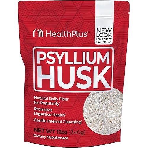 Health Plus Psyllium Husk - Weight Management - Detox, Natural Daily Fiber 12-Ounces, 48 Servings