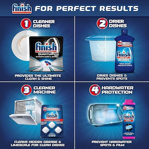 Set: Finish All In 1, Dishwasher Detergent - Powerball - Dishwashing Tablets - Dish Tabs, Fresh Scent, 94 Count Each & Finish Jet-dry, Rinse Agent, Ounce Blue 32 Fl Oz