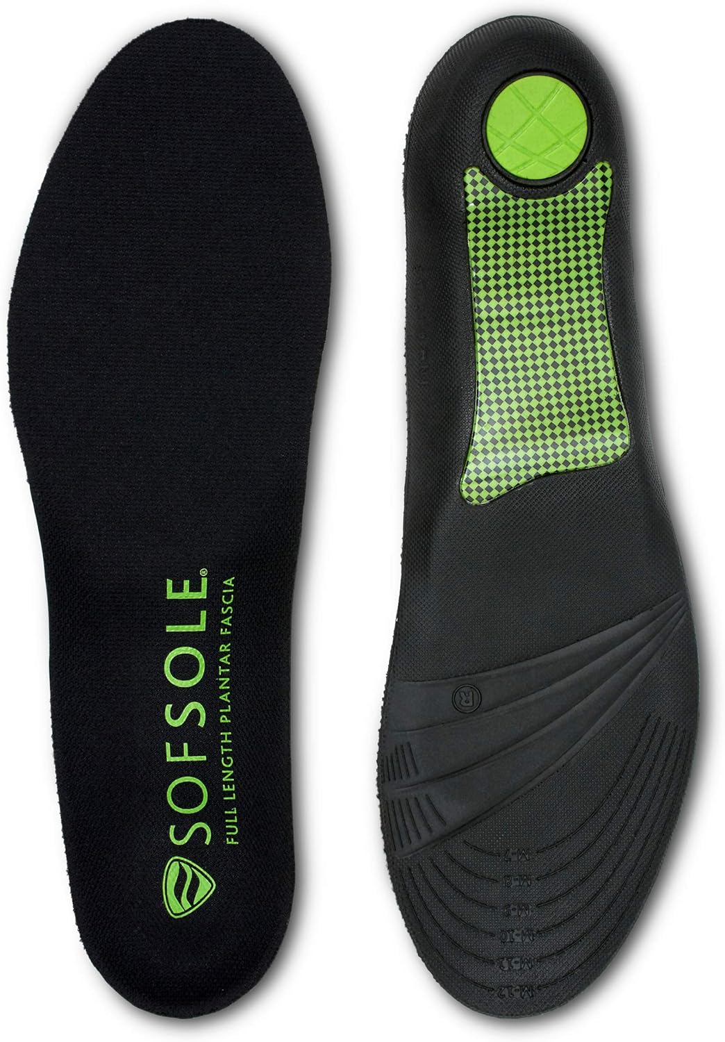 Sof Sole Insoles Men's Plantar Fascia Support Full-Length Gel Shoe Insert, Men’s 7-13