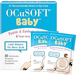 OCuSOFT Baby Eyelid and Eyelash Cleanser, Pre-Moistened Towelette, WhiteBlue 20 Count