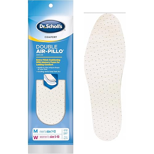Dr. Scholl’s Comfort Double Air-Pillo Insoles, Men’s Size 7-13, Women’s Size 5-10 , 1 Pair