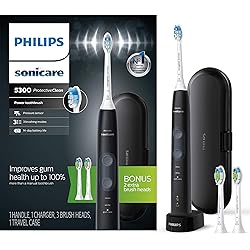Philips Sonicare ProtectiveClean 5300 Rechargeable Electric Power Toothbrush, Black, HX642334