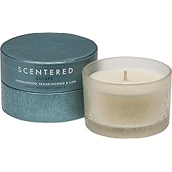 Scentered Escape Aromatherapy Essential Oils Scented Candle - Meditation Aid for Peace & Tranquility - Essential Oil Blend of Frankincense, Sandalwood & Cedarwood - Small