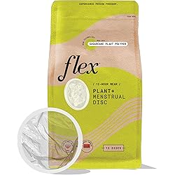 Flex Plant Disc | Plant-Based Disposable Period Discs | Tampon, Pad, and Cup Alternative | Capacity of 5 Super Tampons | Menstrual Disc Made with Sustainable Medical-Grade Plant Polymers | 12 Count