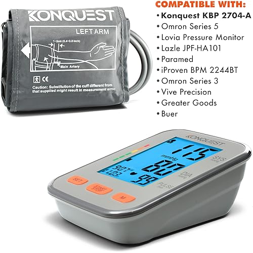 KONQUEST XL Replacement Cuff - for Automatic Blood Pressure Monitors with Straight Connector X-Large - for Upper Arm Circumference from 12 12 to 19&#34