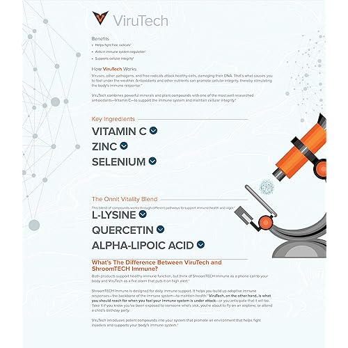 Onnit ViruTech: Antioxidant Formula with Vitamin C, Zinc, and Selenium 60ct
