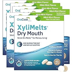 Oracoat Xylimelts Oral adhering Discs, Mild Mint 40 Count, Pack of 6.. 240 total