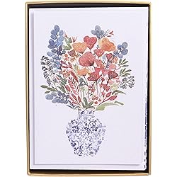 Graphique Floral Greeting Cards | 16 Pack | All Occasion Blank Note Cards with Envelopes | Flower Design Boxed Set for Personalized Notes | Glitter Accents | 3.25” x 4.75&#34