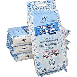 Premium Formulations Shower Solutions - Adult Bathing Wipes, Extra Large and Extra Thick, 40 Wipes 4 packs of 10 count