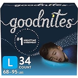 Goodnites Nighttime Bedwetting Underwear, Boys' L 68-95 lb., 34ct, FSAHSA-Eligible