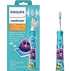 Philips Sonicare for Kids 3 Bluetooth Connected Rechargeable Electric Power Toothbrush, Interactive for Better Brushing, Turquoise, HX632102
