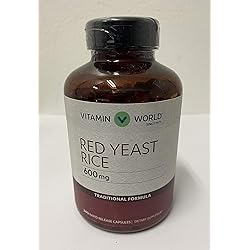 Vitamin World Red Yeast Rice 600 mg Traditional Formula 240 rapid release capsules