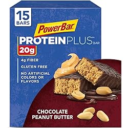 PowerBar Protein Plus Bar, Chocolate Peanut Butter, 2.12 Ounce 15 Count