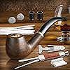 Scotte Tobacco Pipe Handmade Ebony Wood Root Smoking Pipe Gift Box and Accessories
