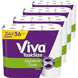 Viva Signature Cloth Paper Towels, Task Size - 24 Super Rolls 4 Packs of 6, 81 Sheets per Roll