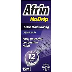 Afrin No Drip Extra Moisturizing 12 Hour Nasal Congestion Relief Pump Mist - 15 mL